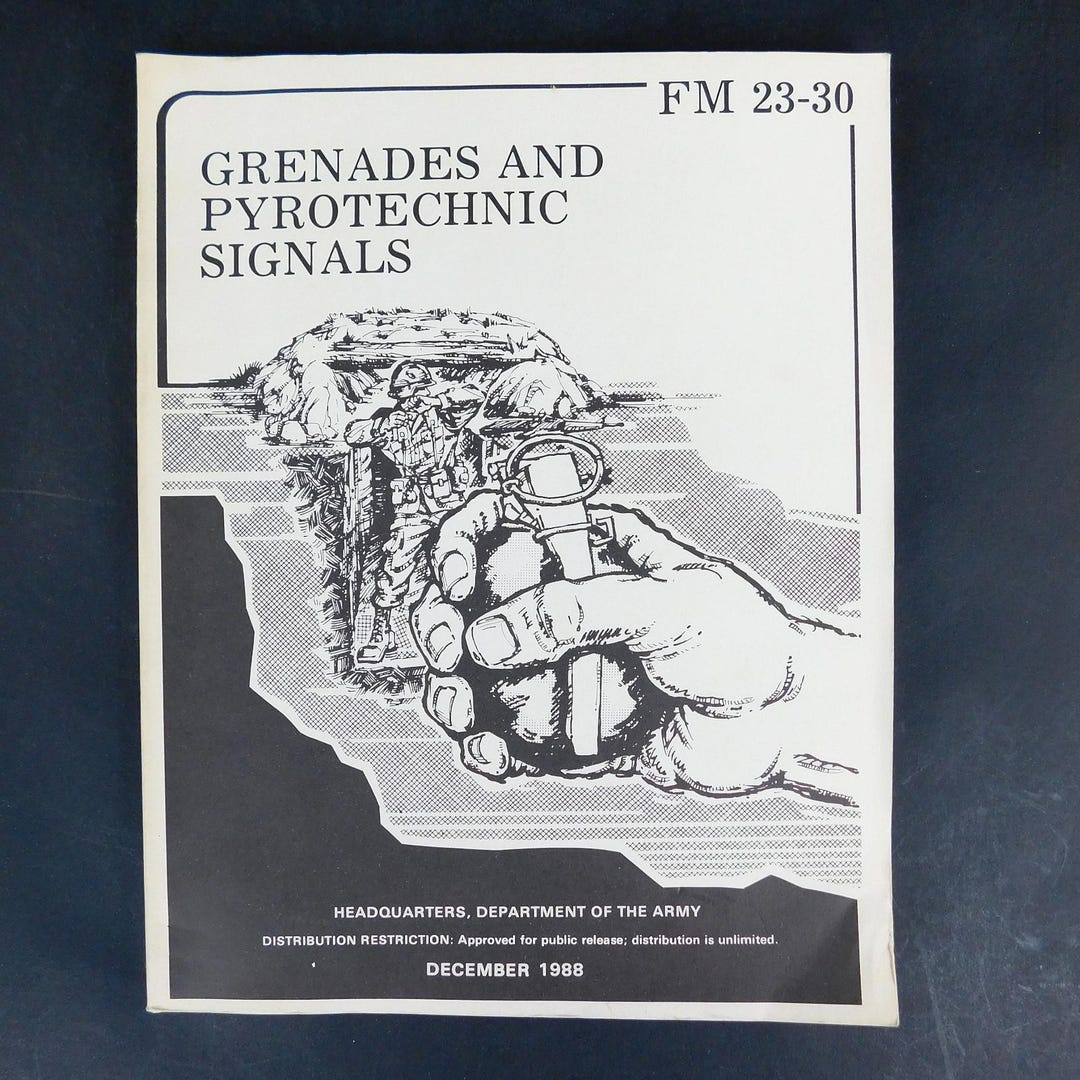 Vintage Army Military Manual Genades and Pyrotechnic Signals Army #FM ...