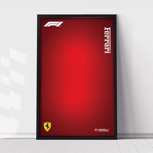 Ferrari F1 Poster, Lego Technik kompatibel, Poster für Wallboard, Formel 1 Wandkunst, F1 Digitaldruck, minimalistisches F1 Formel 1 Poster