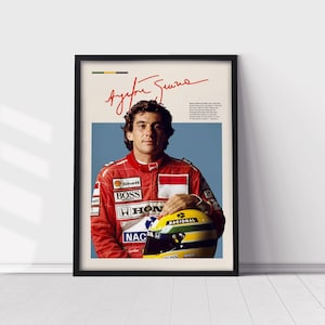 Ayrton Senna Poster, Formula One Poster, Car Enthusiast Gift, Formula 1 Artwork, F1 Icon Print, Formula 1 Gifts, Portrait Senna Poster.