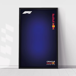 Red Bull F1 Poster, Lego Technik kompatibel, Poster für Wallboard, Formel 1 Wandkunst, F1 Digitaldruck, minimalistisches F1 Formel 1 Poster