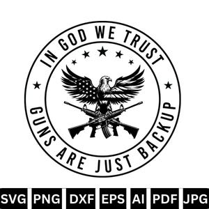 Patriotic USA Flag Eagle SVG: In God We Trust, Independence Day (Digital Download)
