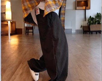 Jean large en velours côtelé, coupe décontractée, pantalon taille haute, streetwear vintage de l'an 2000