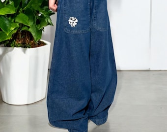 Baggy Jeans for Men – Wide Leg Skater Denim – Y2K Vintage Streetwear – 90s Retro Loose Fit Pants – Hip Hop Oversized Jeans
