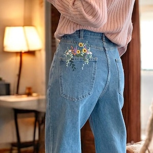 Painted Wide Leg Jeans - Etsy Painted Wide Leg Jeans - Etsy