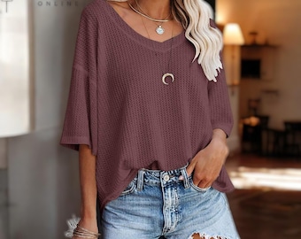 Women's Butterfly Cotton Top - Sola Top Mocha - Soft Gauze Cotton Blouse - Boho Summer Shirt - Casual Loose Fit Tunic for Women