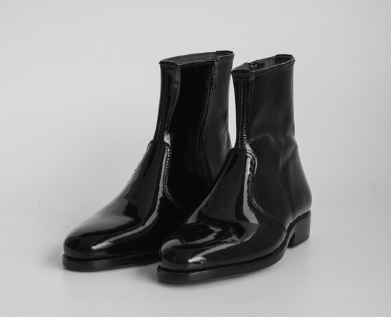 cuero botas de charol hombre