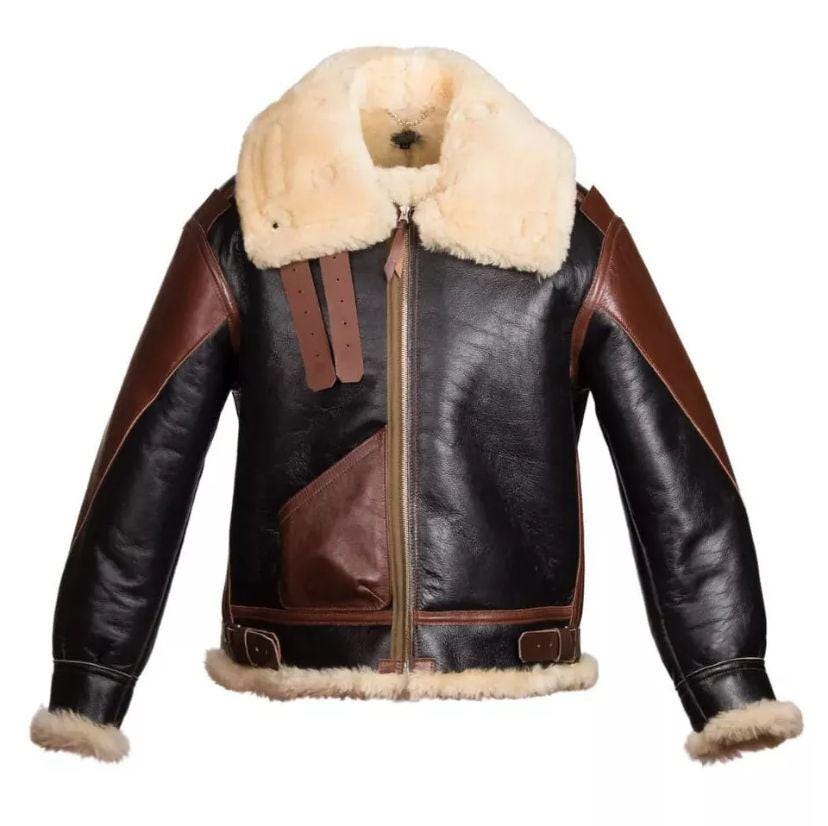 Arctic Expedition Leather Bomber Jacket – Shearling Pilot Coat