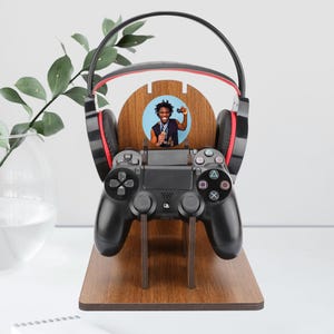 Personalized Gaming Controller and Headphone Stand, Christmas Gift for Him, Gamer Room Decor, Headset Stand, Boyfriend Gift Teen Gift