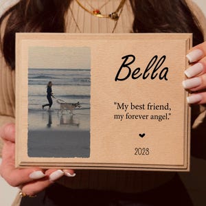 Personalized Pet Memorial Photo Frame: Engraved Wooden Keepsake