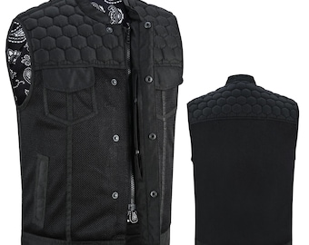 Chaleco vaquero estilo motero resistente para hombre, corte club de motociclistas