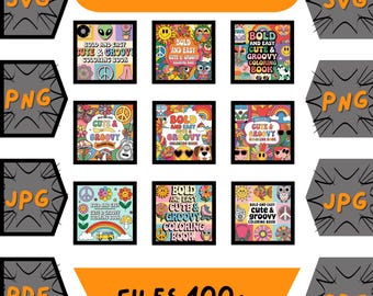 Groovy Retro 70s Coloring Book PDF – Fun Vintage Coloring Pages for Kids Teens, Printable Instant Download, Relaxing  Stress Relief Activity