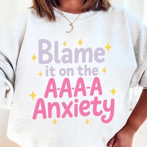Blame It On The Anxiety PNG | Cute Trendy PNG | Funny Anxiety PNG | Popular Png | Mental Health Humor Png | Viral Quirky Png For Stickers
