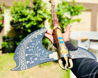 Réplica del hacha Leviatán, accesorio de cosplay de Kratos vikingo de God of War, regalo para él/ella.