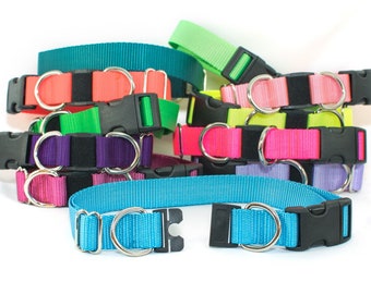 Solid color BREAKAWAY Safety Dog Goat Pig Sheep Collar - many colors - any size - MADE to ORDER