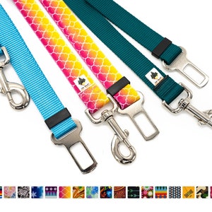 Dog Seat Belt Tether, adjustable, universal, 40 colors & prints, free shipping image 1