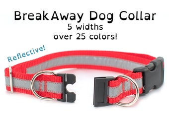 Reflective BREAKAWAY Safety Dog Goat Pig Sheep Collar many colors any size MADE to ORDER