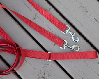 Dual Attach Leash with sliding handle - 20 colors and several lengths