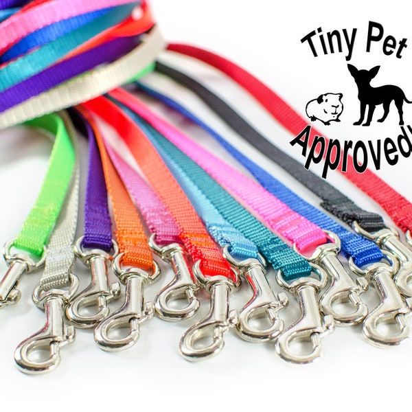 3/8" Cat, Rabbit, Ferret, Guinea Pig, Small Pet, Teacup Dog Leashes - many colors and lengths