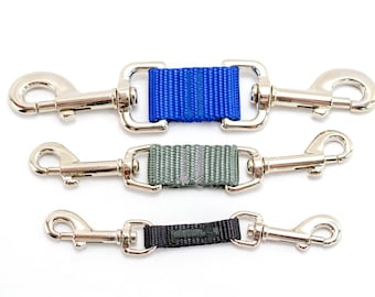 Harness to Collar Safety Clip, 3 widths, 25+ colors, safeties, backup, connector