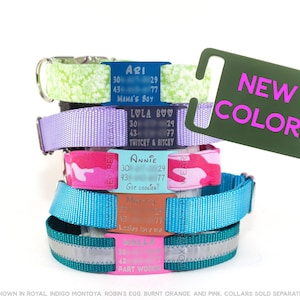 Silent Jingle-Free Tag, Metal ID Tag, contoured, 15 colors | 7 sizes | personalized, engraved, slide-on