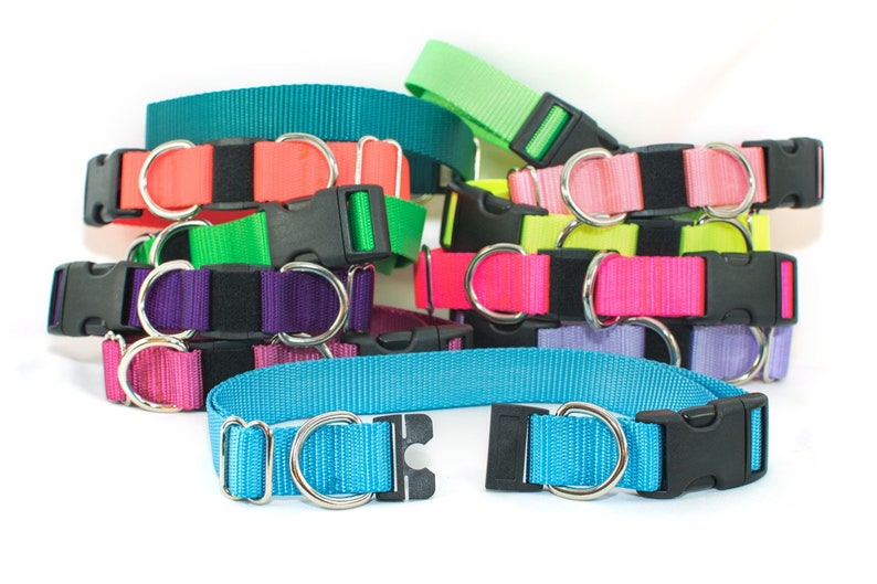 Solid color BREAKAWAY Safety Dog Goat Pig Sheep Collar many colors any size MADE to ORDER image 1