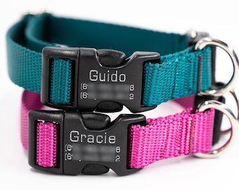 Solid color BREAKAWAY Safety Dog Goat Pig Sheep Collar | Personalized | Deep Plastic Engraving | many colors - any size - MADE to ORDER