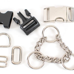 Dog Collar Hardware - Martingale Hardware - D rings - Buckles - Slides - Rectangle Rings