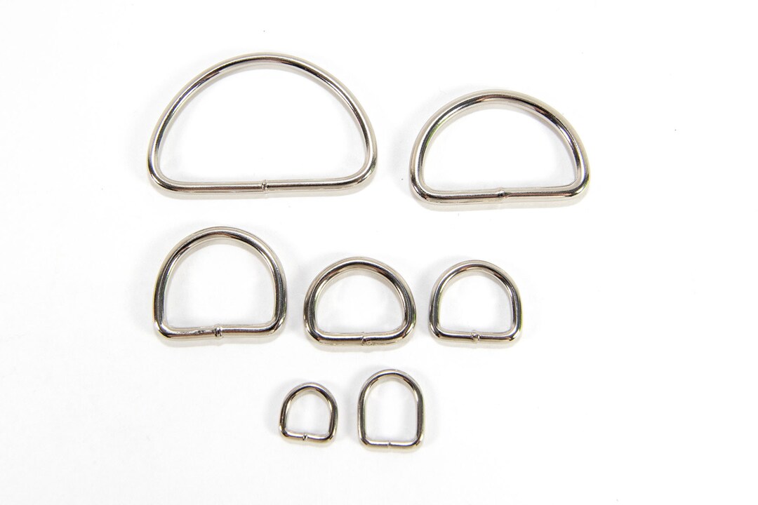 D-rings, Welded, Nickel Plated, Steel, Dog Collar Hardware - Martingale ...