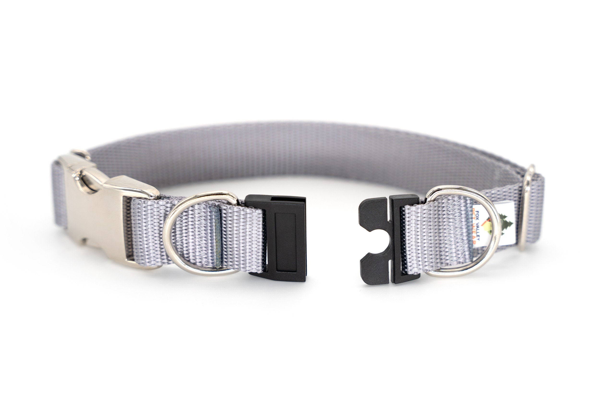 Personalized BREAKAWAY Safety Dog Collar in Silver / Gray Etsy