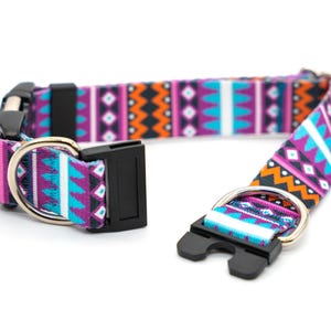 BREAKAWAY Personalized &quot;Santa Fe&quot; Dog Collar - safety collar, tribal, southwestern, flowers, colorful