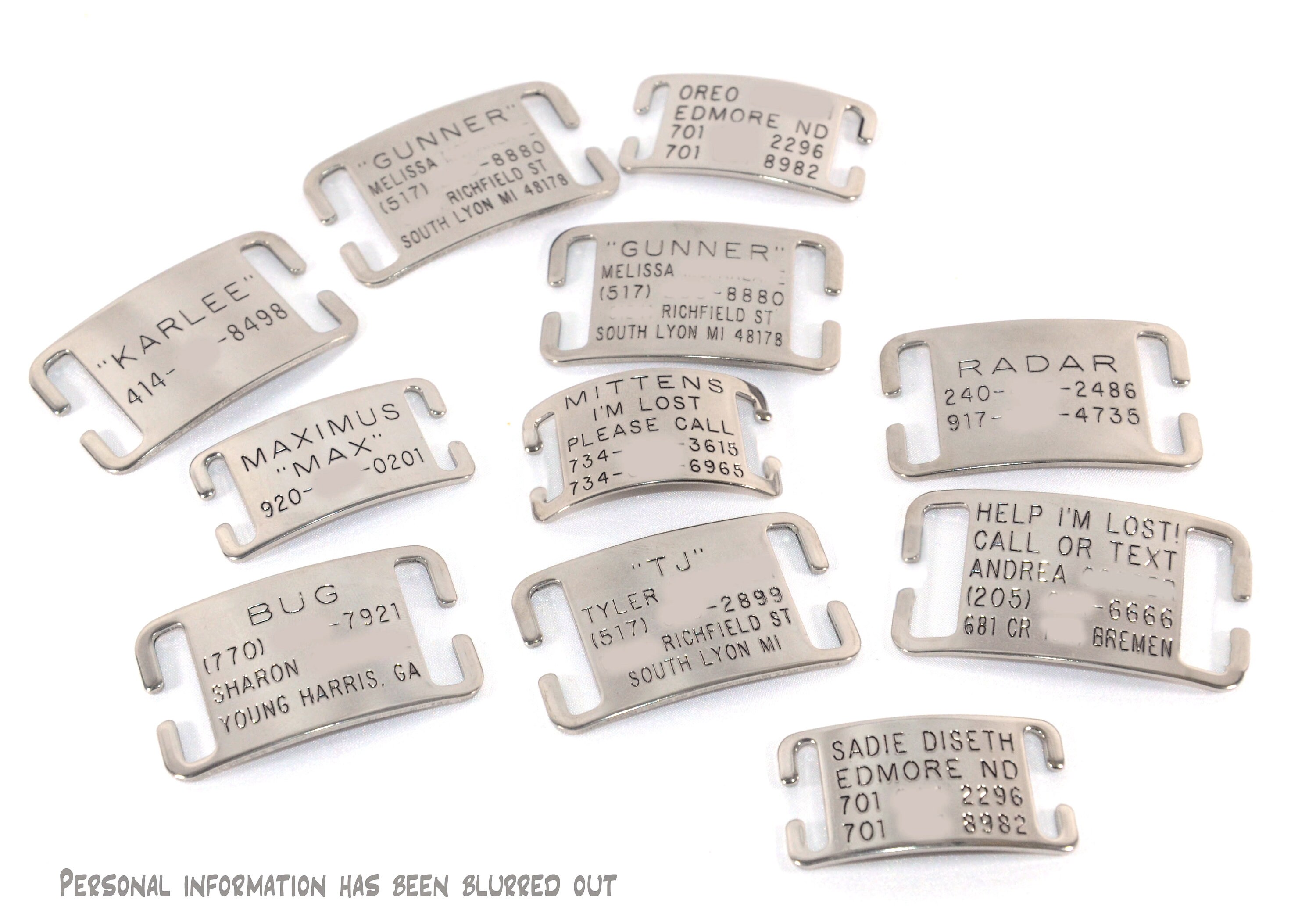 Stainless Steel ID Tag Pet Tag silent dog tag slider quiet Etsy