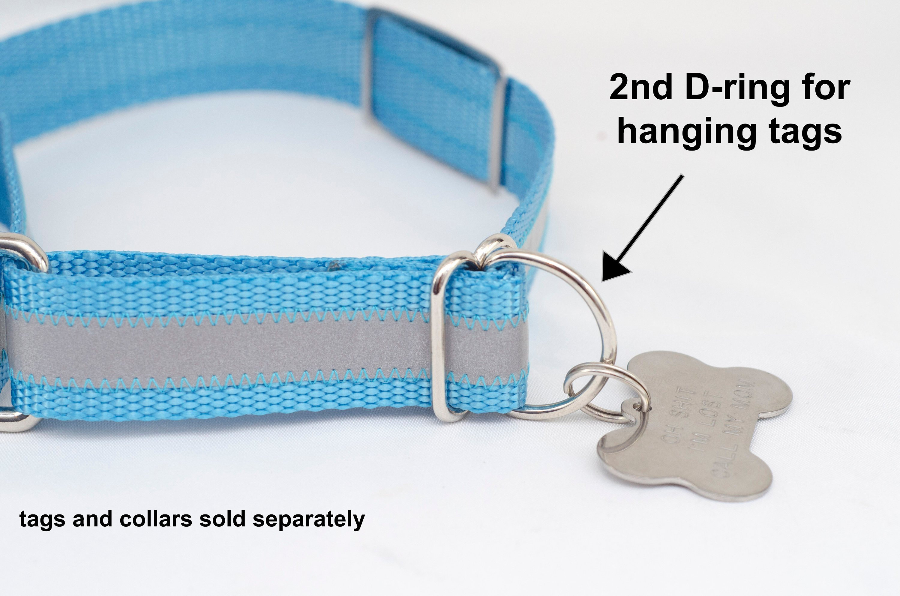 Additional D Ring Martingale Collar or Leash Add-on 