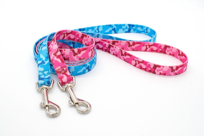 Patterned webbing leashes - 30+ vibrant prints, any length, 4 widths, great for all sizes of dogs imagen 2