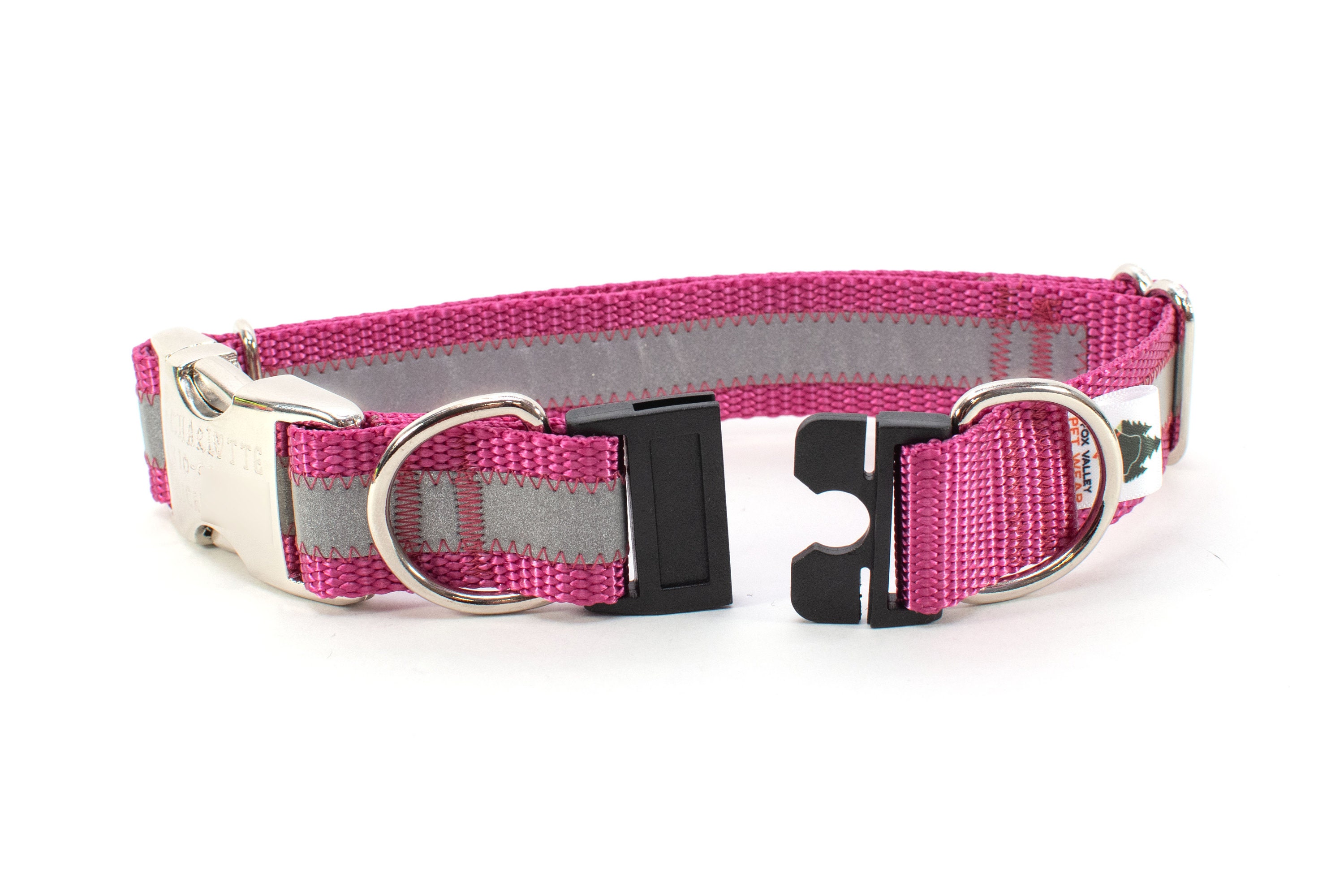 Personalized BreakAway Safety Dog Collar in Reflective Rose Etsy España