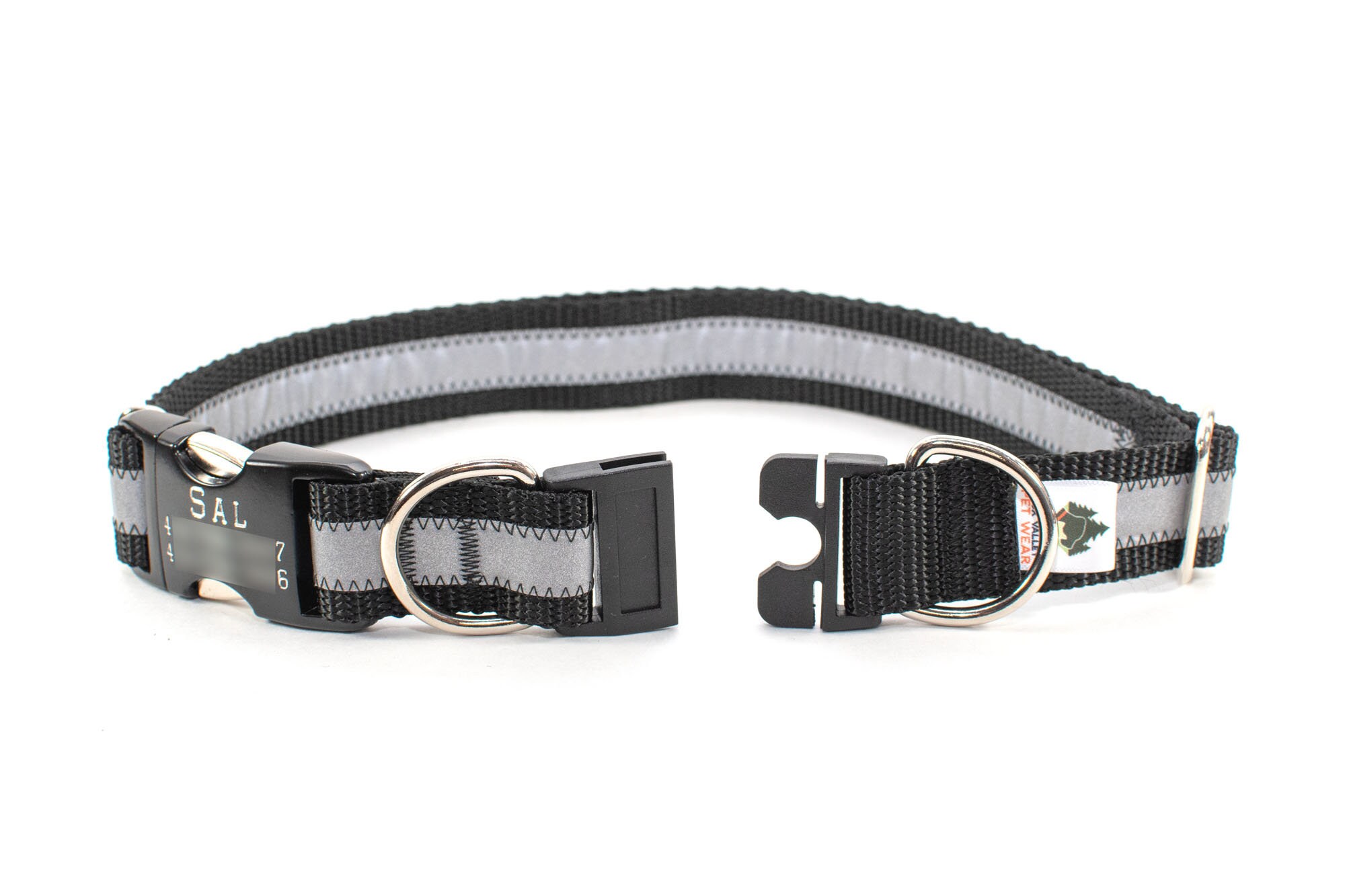 Personalized BREAKAWAY Safety Dog Collar in Reflective Black Etsy