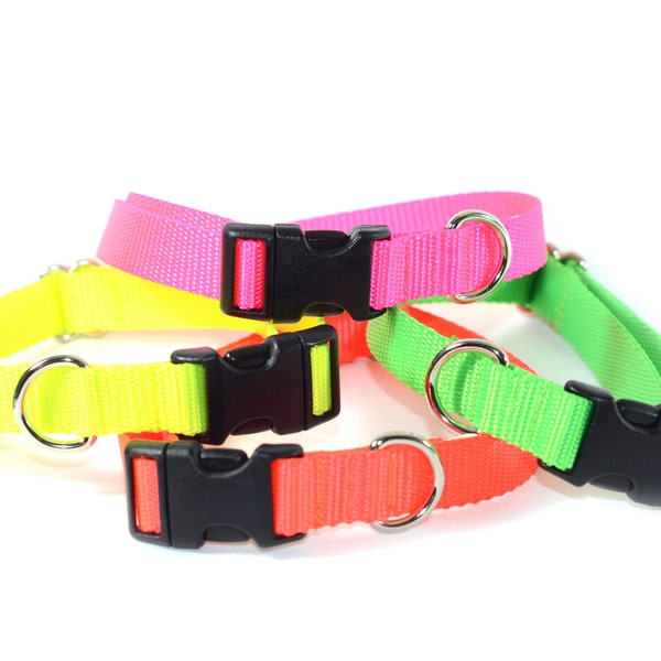 Heavy Duty SOLID Colors Adjustable Flat Dog Collar - 20 colors, 5 widths, any size - MADE to ORDER