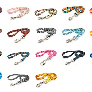 Patterned webbing leashes - 30+ vibrant prints, any length, 4 widths, great for all sizes of dogs imagen 10