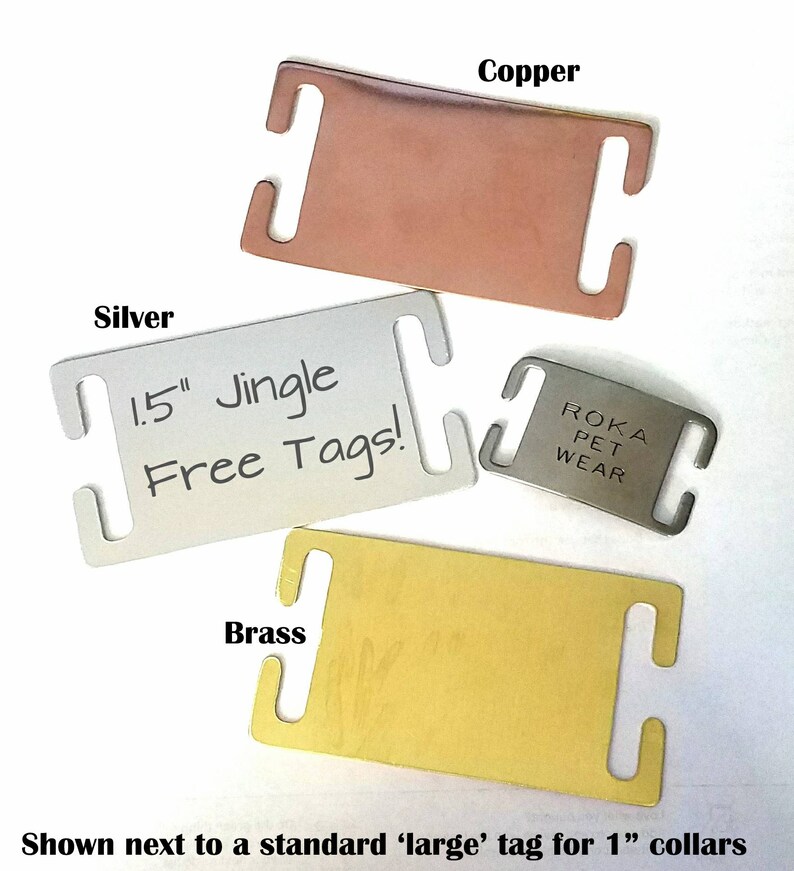 Jingle Free XXL 1.5 ID Tag Pet Tag 3 colors brass Etsy