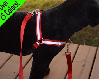 Reflective Dual-Attach No-Pull Harness™, front attach, back attach, training harness - 20 colors | optional buckle personalization