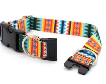 BREAKAWAY Personalized Southern Pines Dog Collar - safety collar, goats, tribal, western, horse, cowboy, geometric