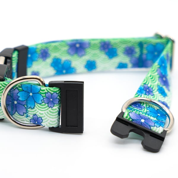 BREAKAWAY Personalized "April Blossoms" Dog Collar - safety collar, floral, geometric, flowers, colorful