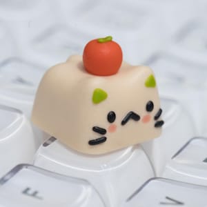 Tomato Cat Keycap – Handmade Artisan Resin Keycap for Mechanical Keyboards (Cherry MX Compatible)