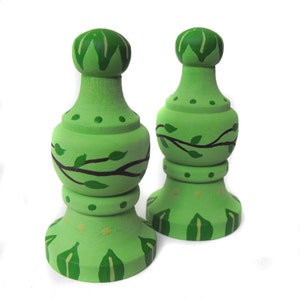 Finials - Pair of Custom Hand Painted Finials for Curtain Rod - Woodland Forest or Any Theme