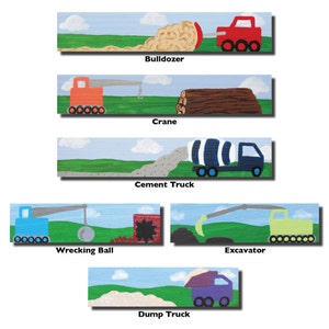 Hand Painted Handle - Children&#39;s Custom Hand Painted Construction Vehicle Theme Cabinet or Drawer Handle Pulls for Kids in ANY Size
