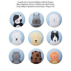 Handmålad knopp - Barnens specialdesignade handmålade söta varelser - Katter och hundar Djur Husdjur Lådknoppar eller spikskydd för barn