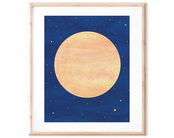 Planet Venus - Outer Space Art - Printable Art from Original Hand Painted Designs - Instant Digital Download - DIY Wall Art Print