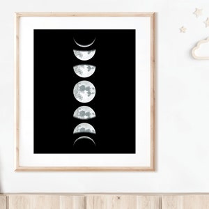 Phases of the Moon - Lunar Phase - Printable Art From Original Hand ...