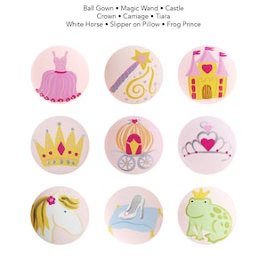 Hand geschilderde knop - kinderen aangepaste hand geschilderd zoete sprookje prinses lade knoppen trekt of nagel covers voor kinderen