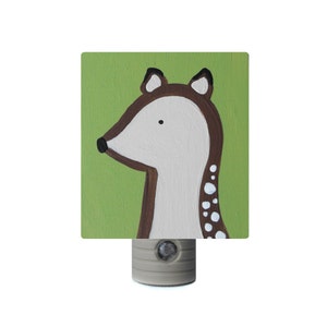 Night Light - Custom Hand Painted Children&#39;s Soft LED Light w/ Automatic Sensor Deer Woodland Critter or Any Theme