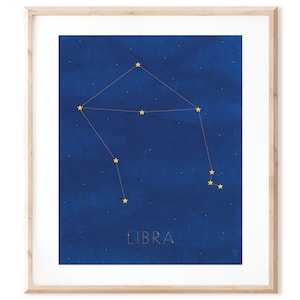 Vågen stjärntecken konstellation tryck - färgglatt konsttryck - omedelbar digital nedladdning - gör-det-själv väggkonsttryck